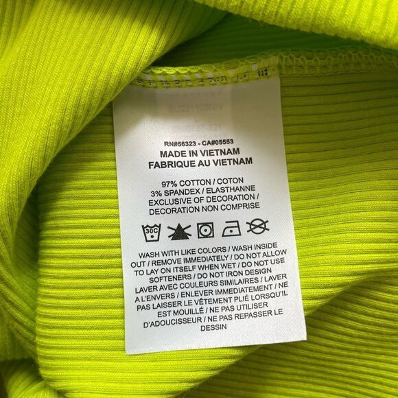 🆕 Nike Women's Lime Green Sportswear Essential Ribbed Cropped Tank Top | Large - Picture 6 of 6